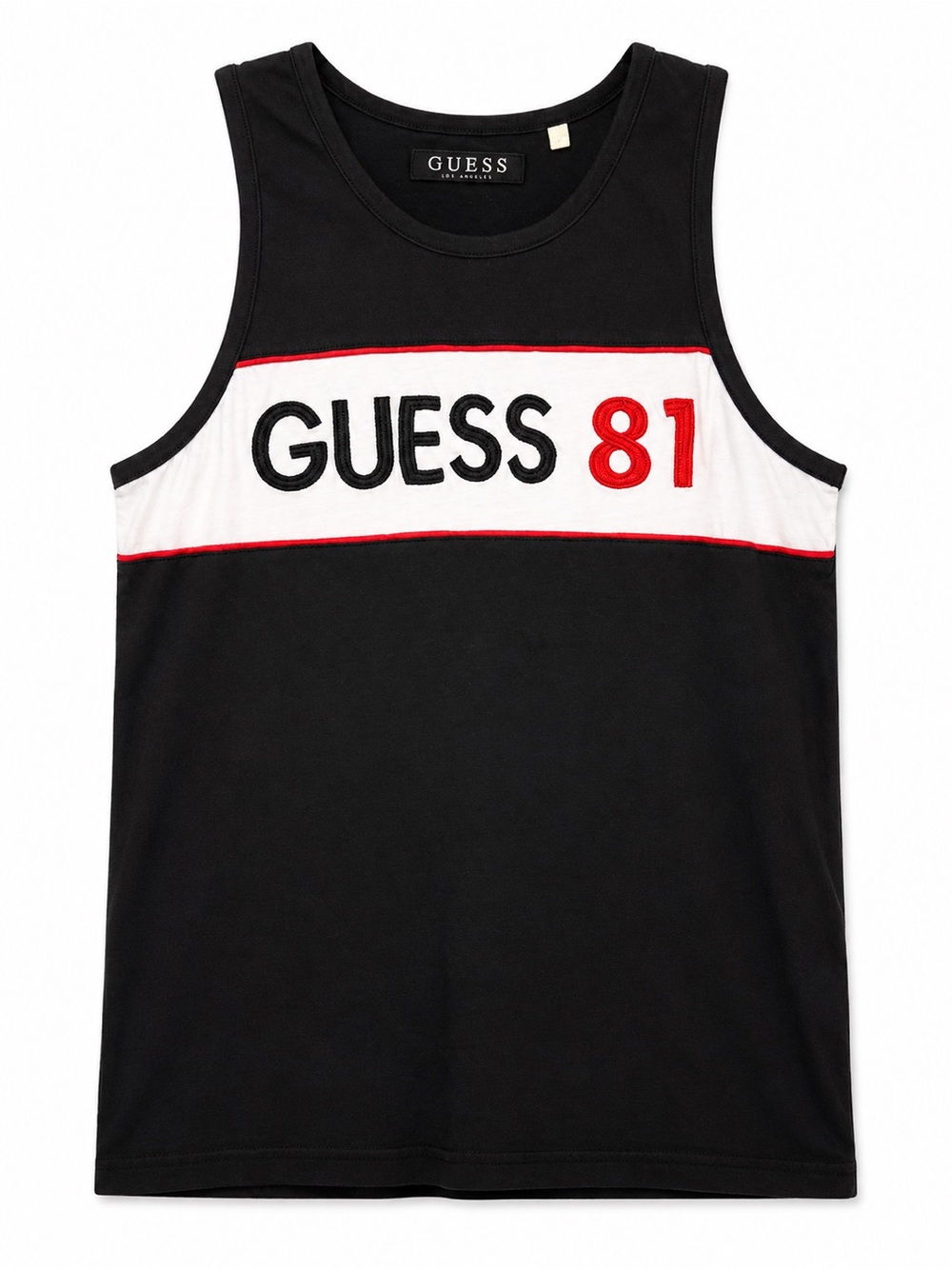 GUESS 81 Sleeveless Tank Top – Black / White / Red – XS